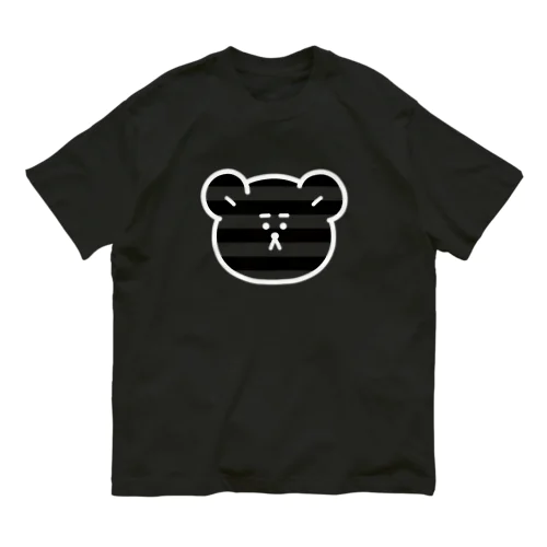 ボーダー柄くま(くろ) Organic Cotton T-Shirt