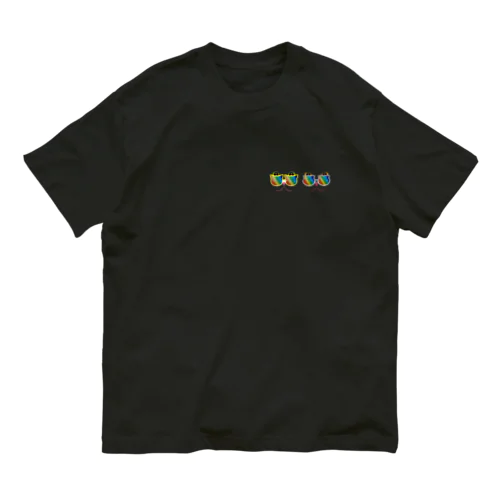 猫のＭｏｌとＫａｒｏｎ　虹色サングラス Organic Cotton T-Shirt