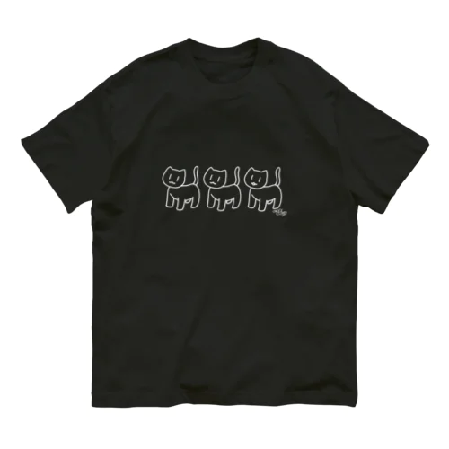 3ねこTシャツ(黒) オーガニックコットンTシャツ