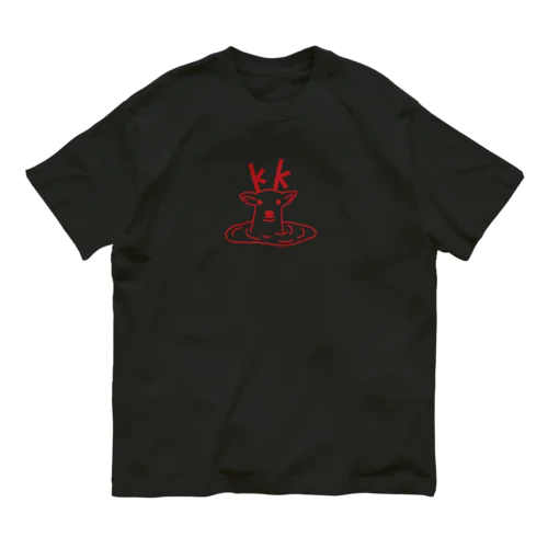 鹿沼鹿歩ロゴ（赤） Organic Cotton T-Shirt