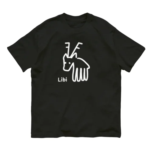 Libi(しか)白文字 オーガニックコットンTシャツ