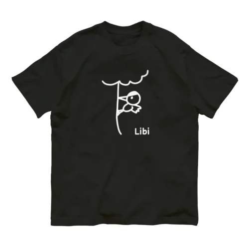 Libi(きつつき)白文字 オーガニックコットンTシャツ