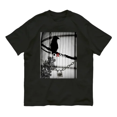 Crow in cage オーガニックコットンTシャツ