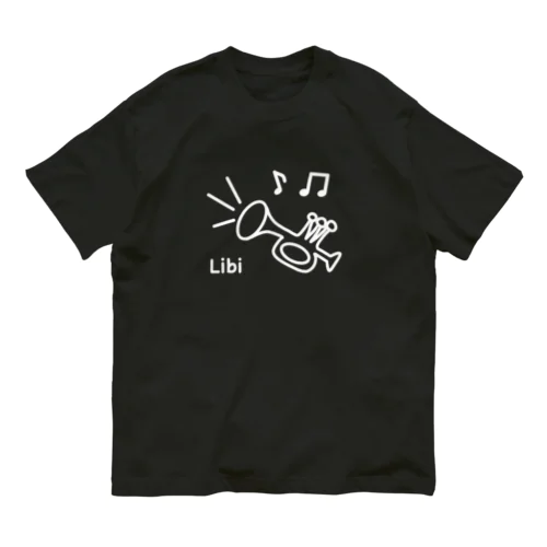 Libi(らっぱ)白文字 オーガニックコットンTシャツ