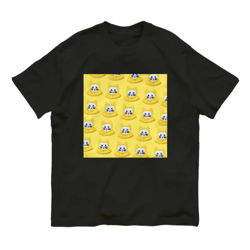 かぶる猫[レインコートver.](白猫) オーガニックコットンTシャツ