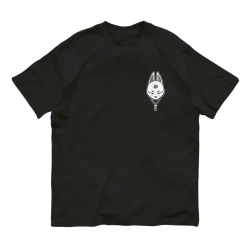 狐面（白黒） Organic Cotton T-Shirt