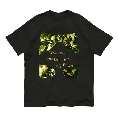モッコウバラのリボンと言葉 Organic Cotton T-Shirt