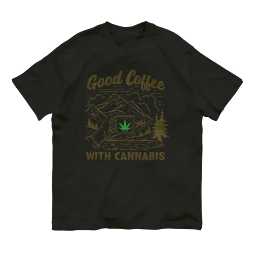 Coffee＆Cannabis（コーヒーと大麻） オーガニックコットンTシャツ