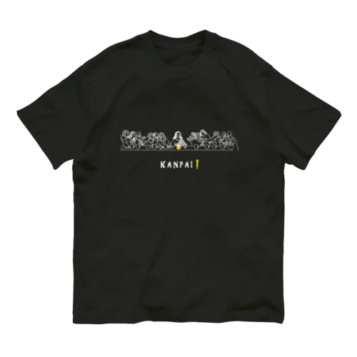 名画 × BEER（最後の晩餐）白線画 Organic Cotton T-Shirt