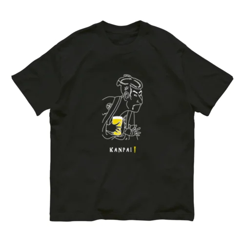 名画 × BEER（写楽）白線画 オーガニックコットンTシャツ