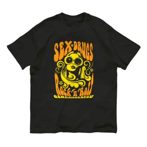 ヒッピースタイル（黄） オーガニックコットンTシャツ