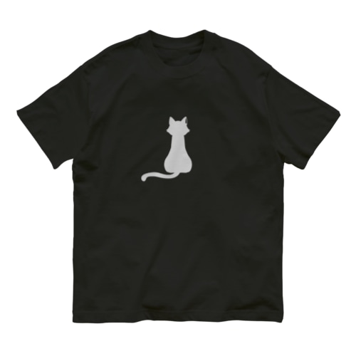 シルエットネコ  グレー Organic Cotton T-Shirt