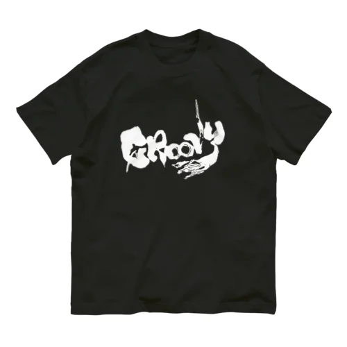 Groovyオーガニック素材半袖Tシャツ(黒) Organic Cotton T-Shirt