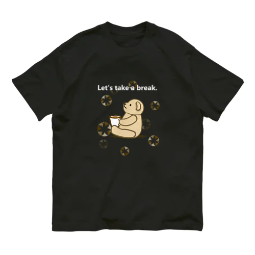 coffee break（ロゴが白） オーガニックコットンTシャツ