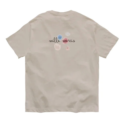 Mille merci（黒・背面） Organic Cotton T-Shirt