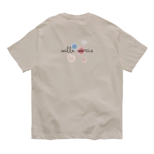 Mille merci（黒・背面） オーガニックコットンTシャツ