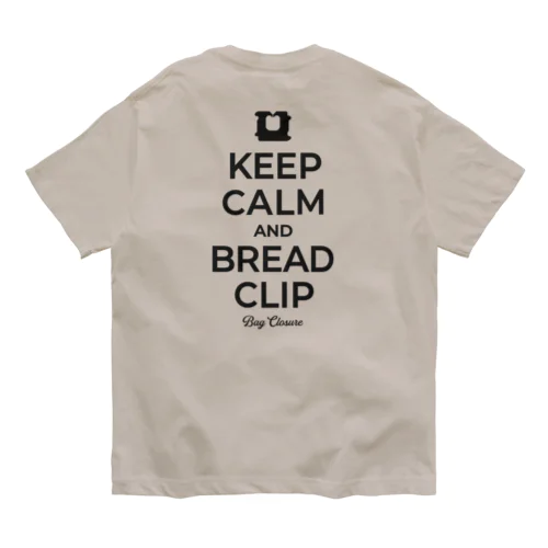 [★バック] KEEP CALM AND BREAD CLIP [ブラック]  オーガニックコットンTシャツ