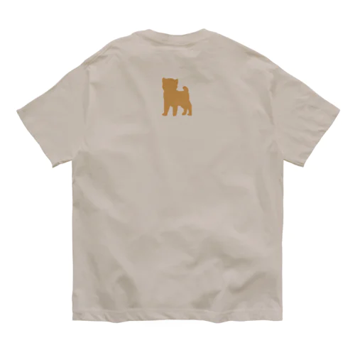 幼児体系マメシバ子犬シルエット Organic Cotton T-Shirt