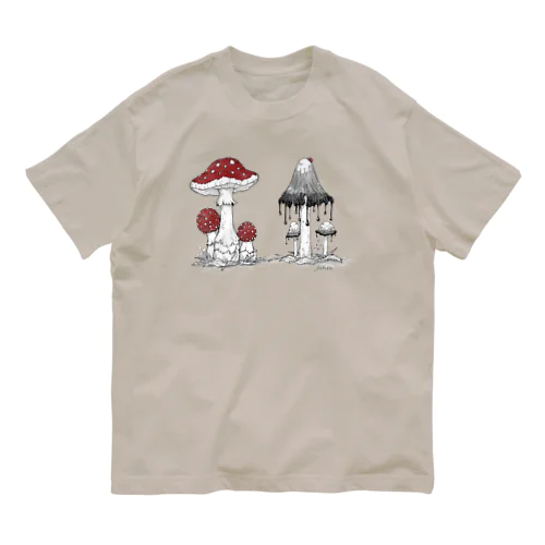 ベニテングタケ＆ササクレヒトヨタケ Organic Cotton T-Shirt