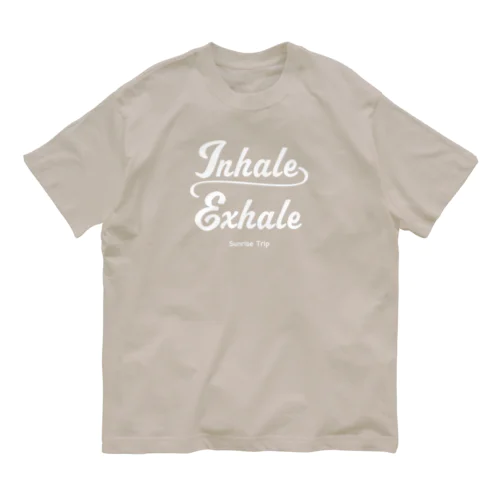 Inhale~Exhale ロゴTシャツ ホワイトロゴ Organic Cotton T-Shirt