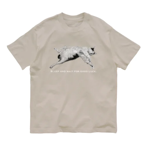 【地域猫うし子】果報は寝て待て！ オーガニックコットンTシャツ