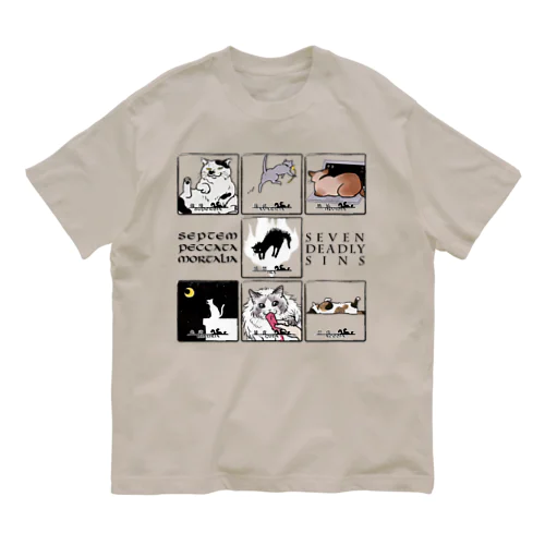 七つの大罪（猫）カラー版 オーガニックコットンTシャツ