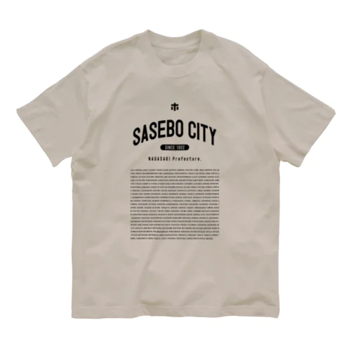 SASEBO CITY カレッジパターン オーガニックコットンTシャツ