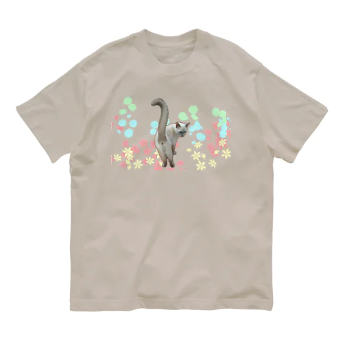 てんちゃんのＴシャツ お花柄 オーガニックコットンTシャツ