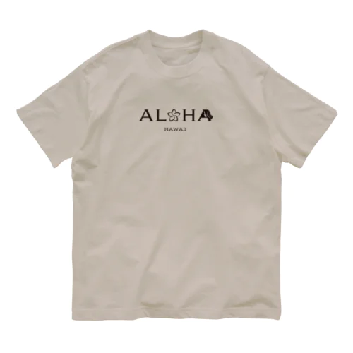 ALOHAなプルメリア オーガニックコットンTシャツ