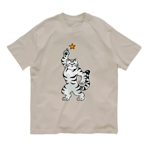 FIRST STAR WHITE TIGER オーガニックコットンTシャツ