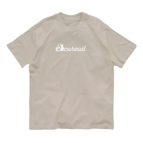 écureuil （りす）_white オーガニックコットンTシャツ