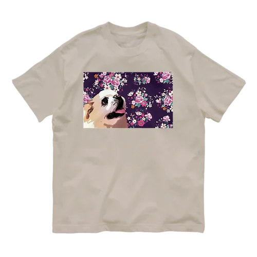 白ペキ 犬 Dog My Love オーガニックコットンTシャツ