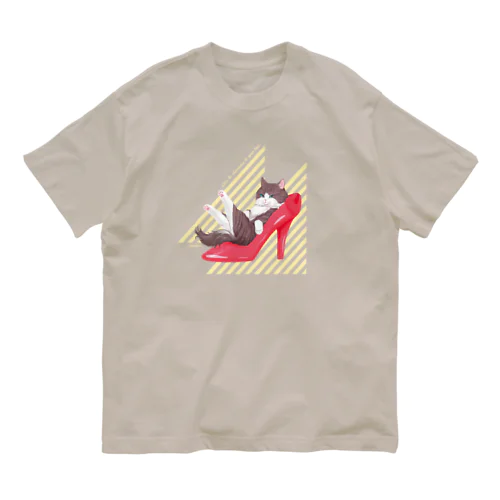 Heel cat オーガニックコットンTシャツ