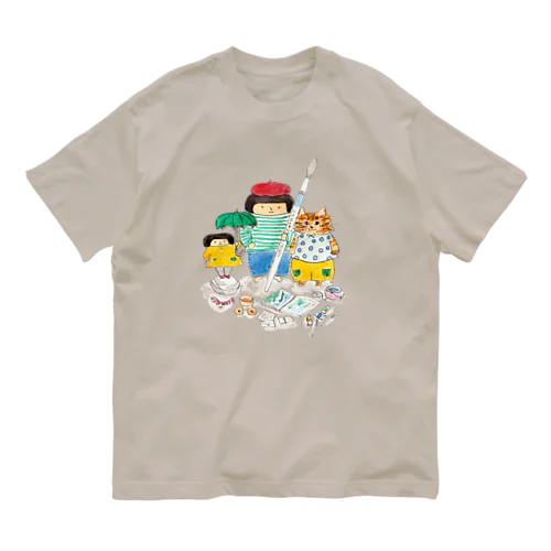 ねことまめズ オーガニックコットンTシャツ