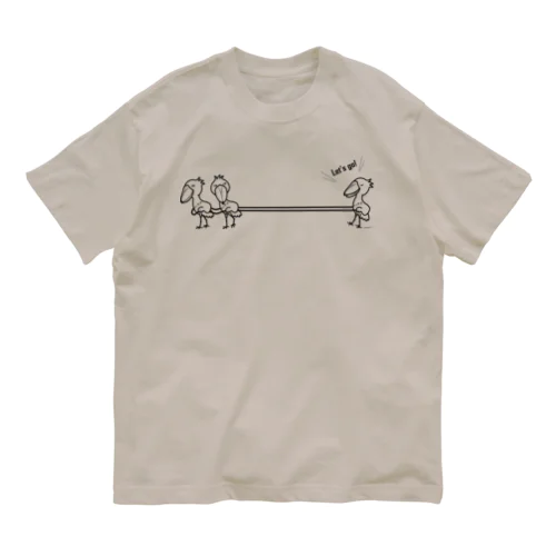 電車ごっこ☆ハシビロコウ３兄弟 Organic Cotton T-Shirt