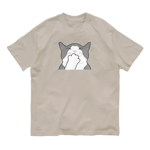 ハチワレ猫うぷぷ♪ オーガニックコットンTシャツ