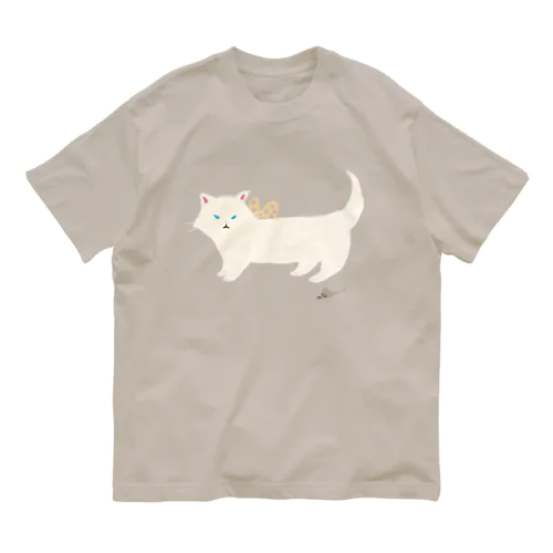 白猫の天使 オーガニックコットンTシャツ