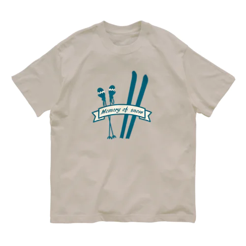 レトロ スキー ロゴ シルエット 유기농 코튼 티셔츠