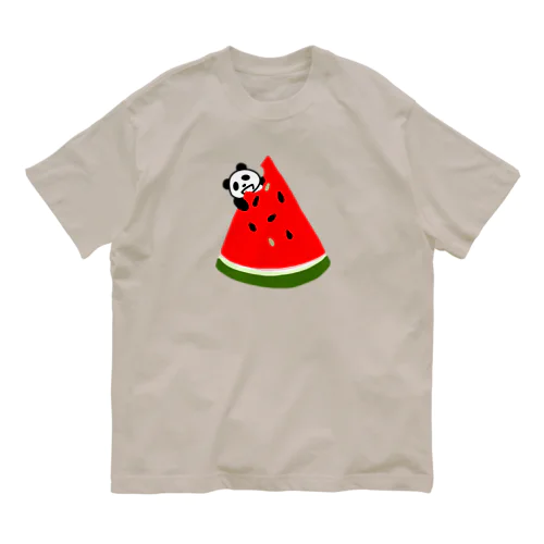 スイカ★パンダ Watermelon Panda オーガニックコットンTシャツ