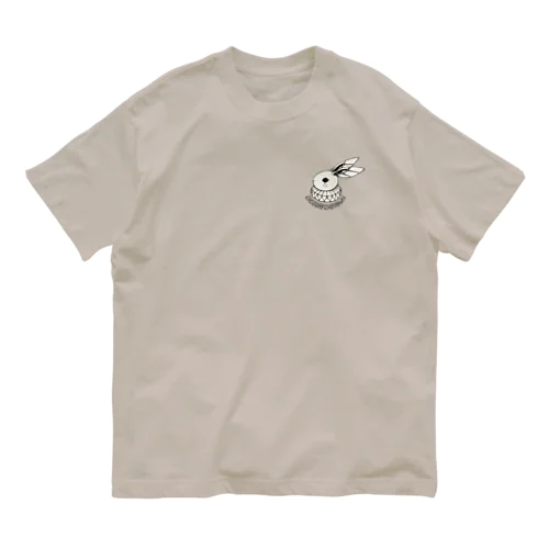 機工時計うさぎのマルキ 유기농 코튼 티셔츠