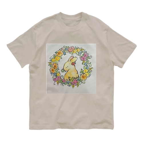 お花畑のうさぎさん Organic Cotton T-Shirt