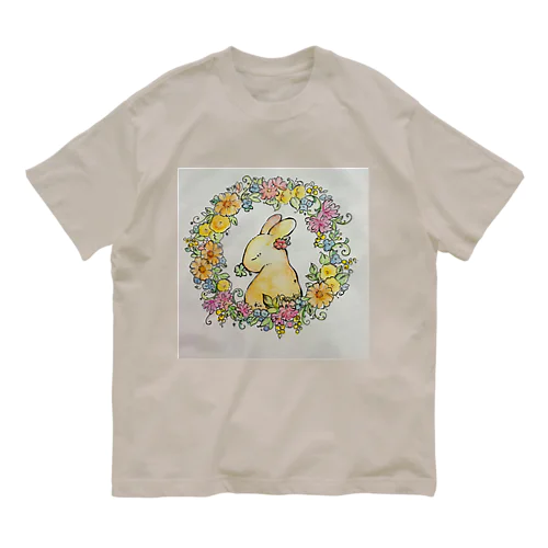 お花畑のうさぎさん Organic Cotton T-Shirt