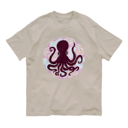 パンチニードル蛸 Organic Cotton T-Shirt