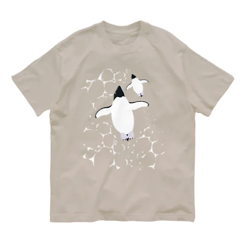 泳ぐアデリーペンギン Organic Cotton T-Shirt