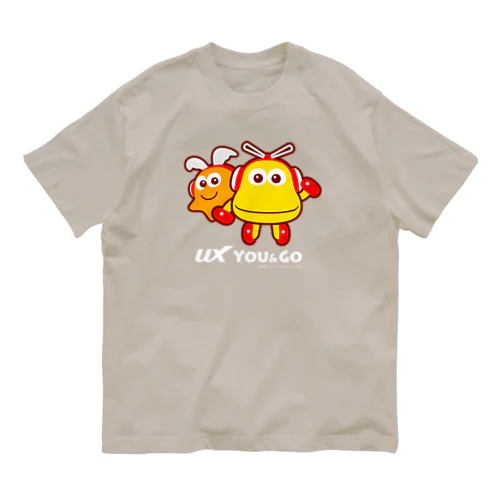 ゆぅ＆ゴーよこ並び（ロゴ白） オーガニックコットンTシャツ