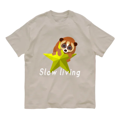 Slow living(白文字) Organic Cotton T-Shirt