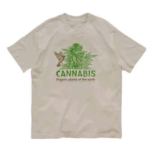 Cannabis & Bird（カナビスと鳥） オーガニックコットンTシャツ