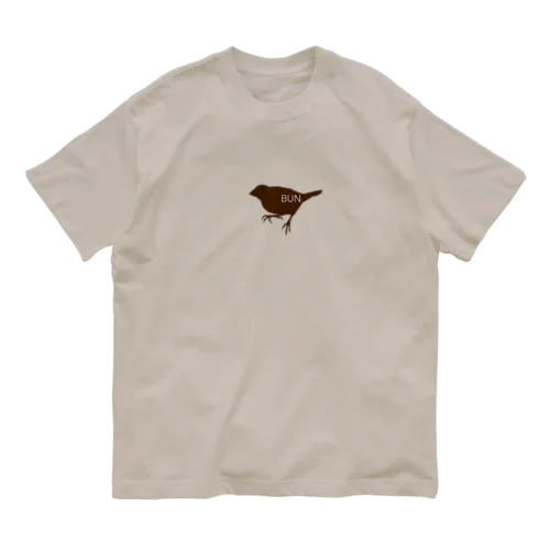 BUNBUN文鳥シルエット１ オーガニックコットンTシャツ