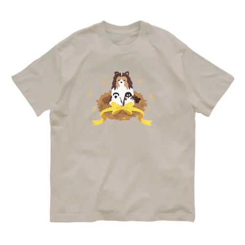 シェルティ×十姉妹 オーガニックコットンTシャツ