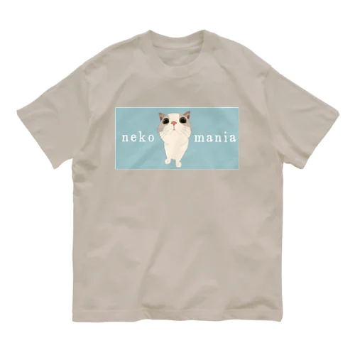 ネコマニア 背景あり Organic Cotton T-Shirt